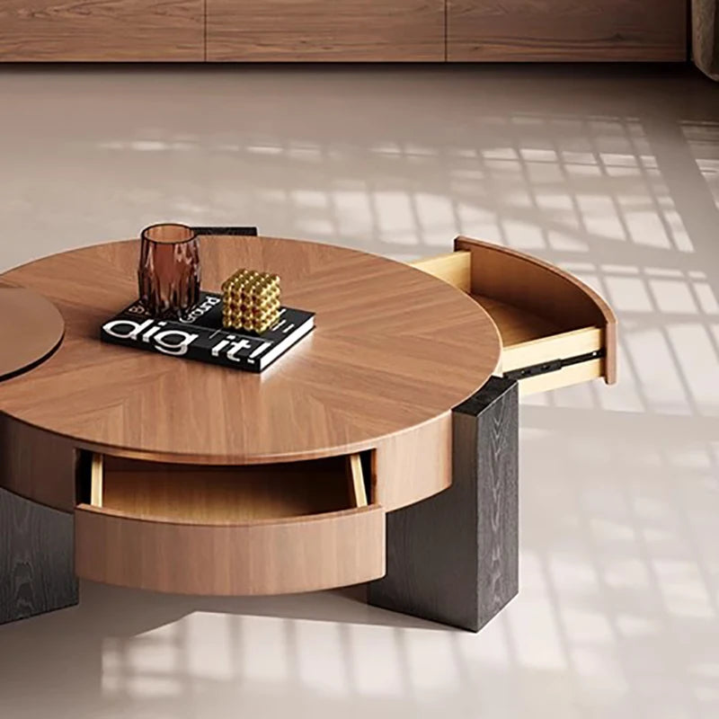 The Orbit Coffee Table — Walnut Duo