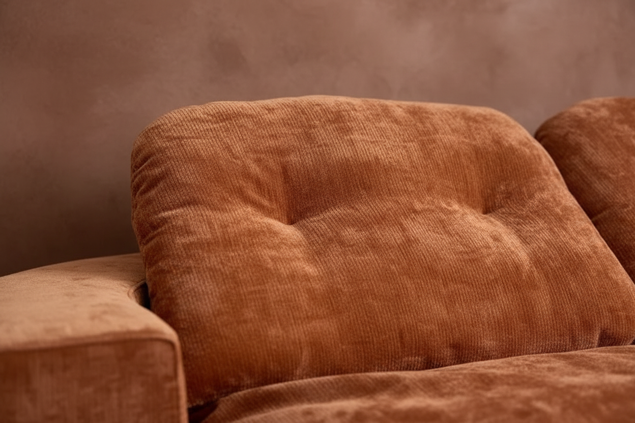 Foto — Detalle tufting terracota