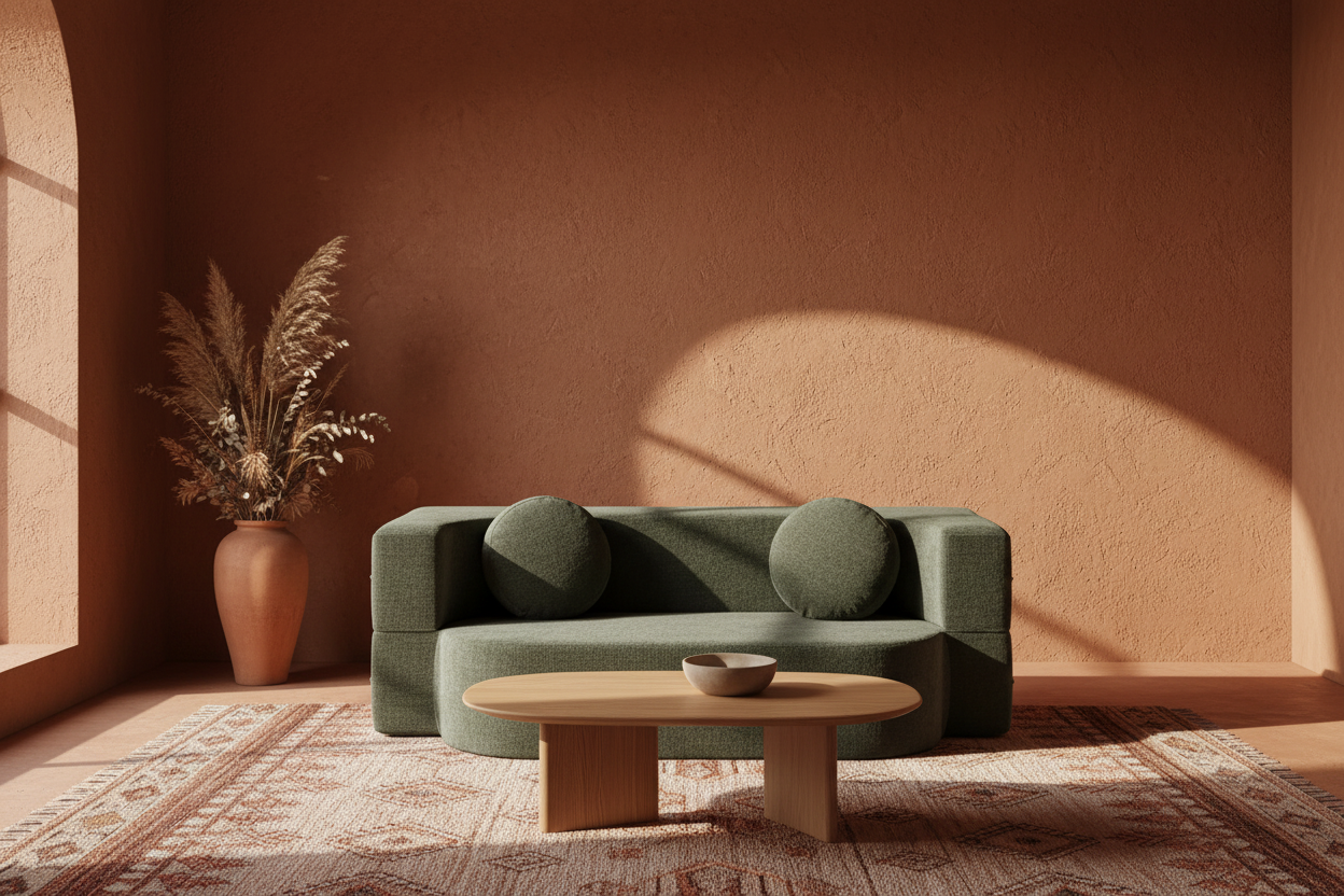 Escena completa terracota — Oasiis living room
