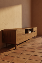 Media Console Walnut — side profile