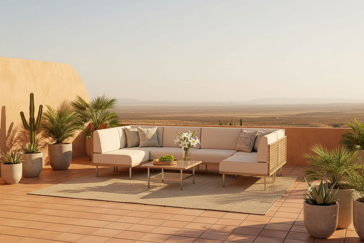 The Rattan Sectional — Wide Terrace