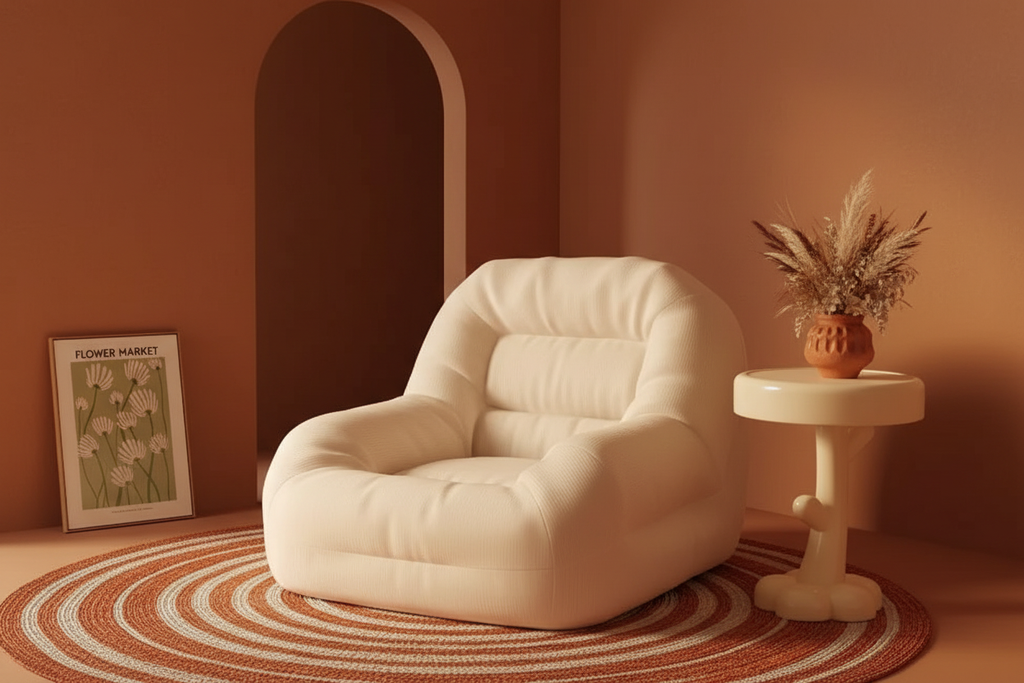 Ángulo 3/4 terracota — forma completa