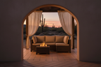 The Garden Set — dusk cinematic, adobe arch