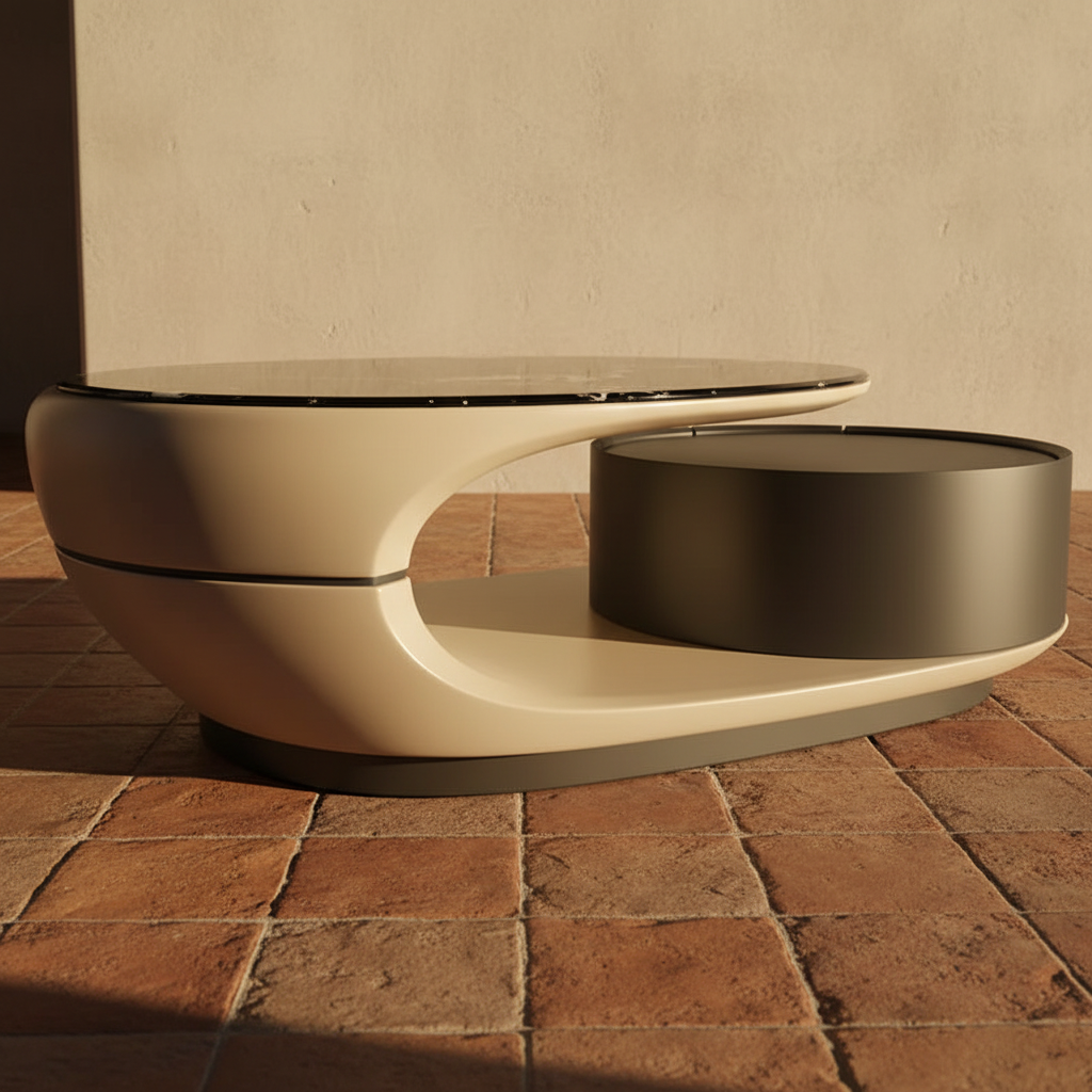 Oval Table Sculptural Glass — base detail