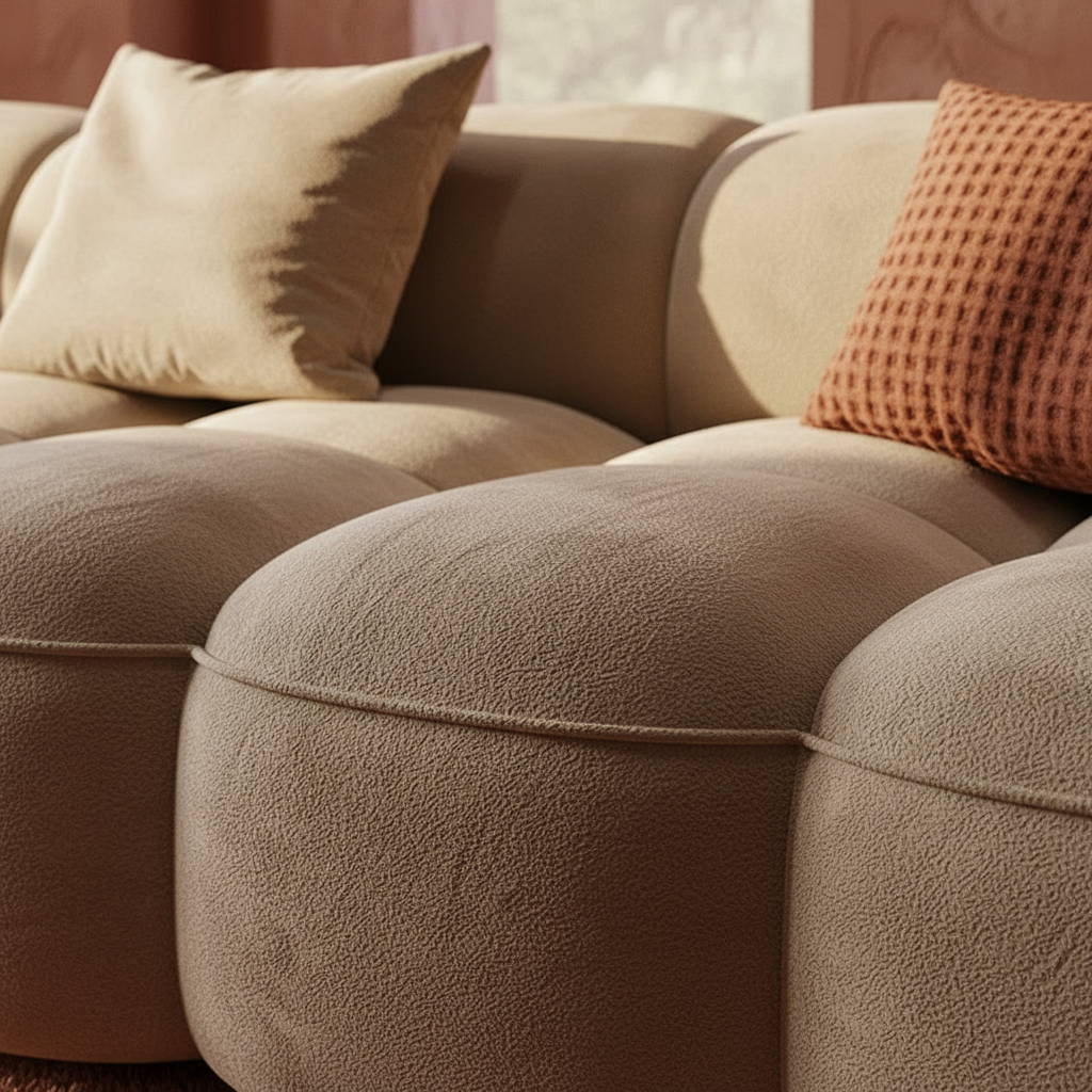 The Bubble Sofa — Sculptural Boucle, close-up boucle
