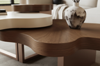 Detalle borde orgánico — forma nube walnut