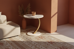 Arc Side Table Marble & Gold — wide lifestyle