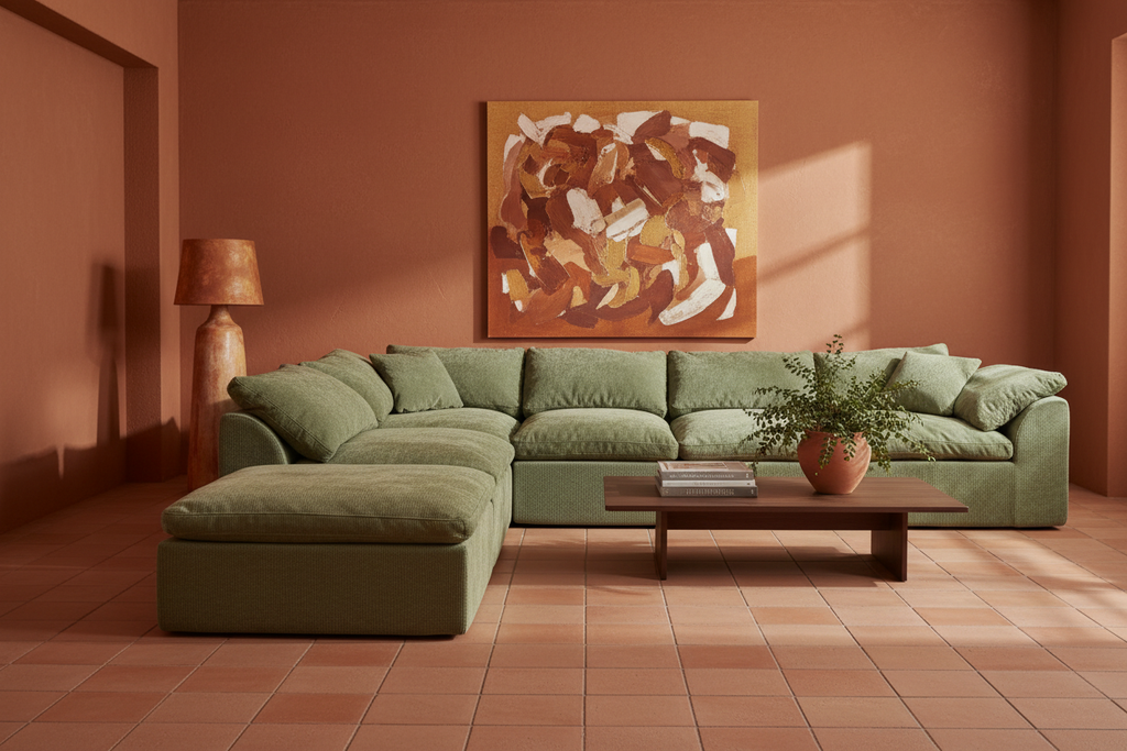 Sala completa — sage y terracota Oasiis