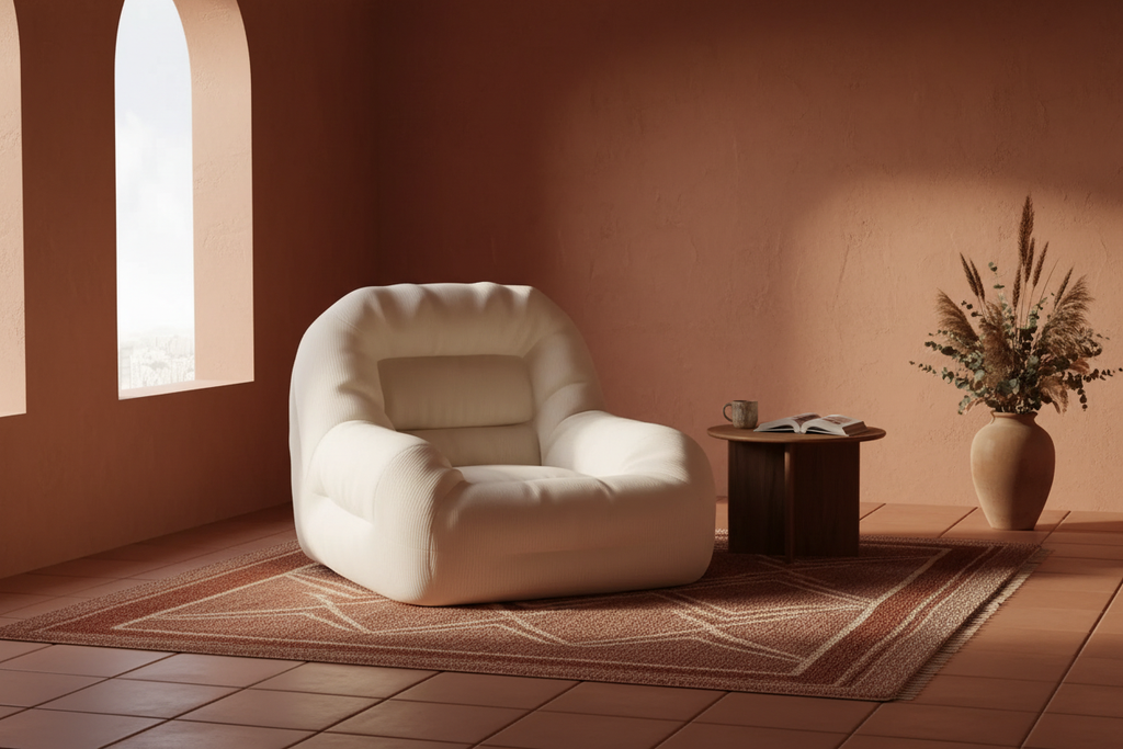 The Breathe Sofa — escena completa terracota Oasiis