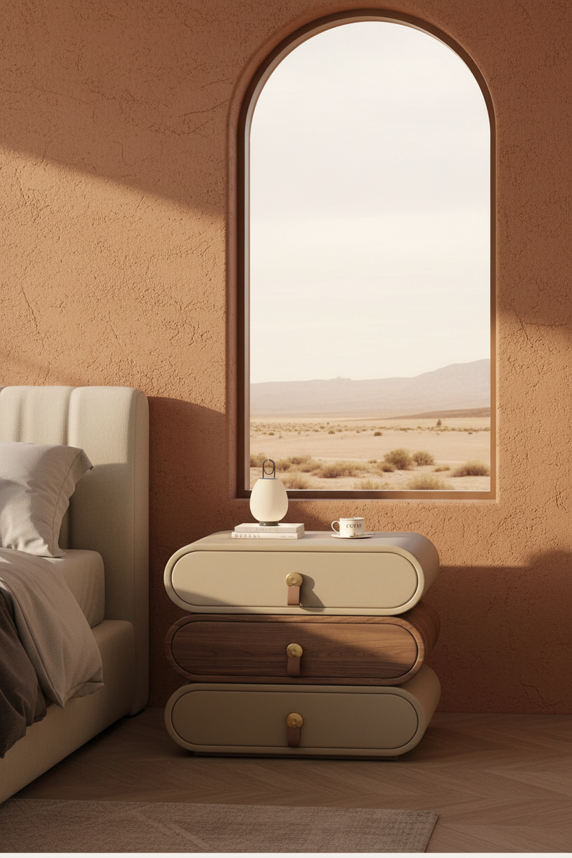 Stack Nightstand — bedroom lifestyle terracota
