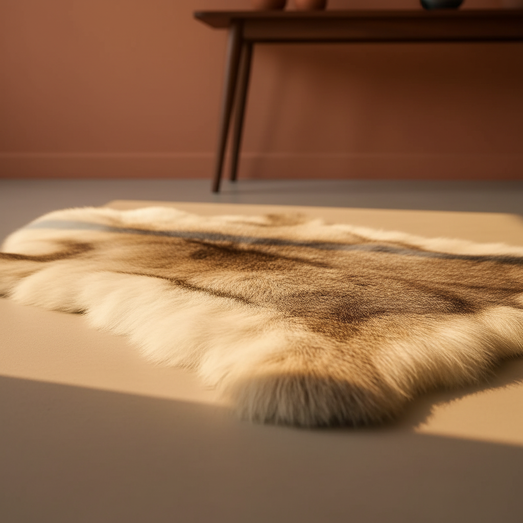 Ivory Fur Rug — low angle detalle