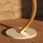 Arc Side Table Marble & Gold — gold base detail