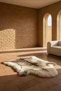 Ivory Fur Rug — living room terracota