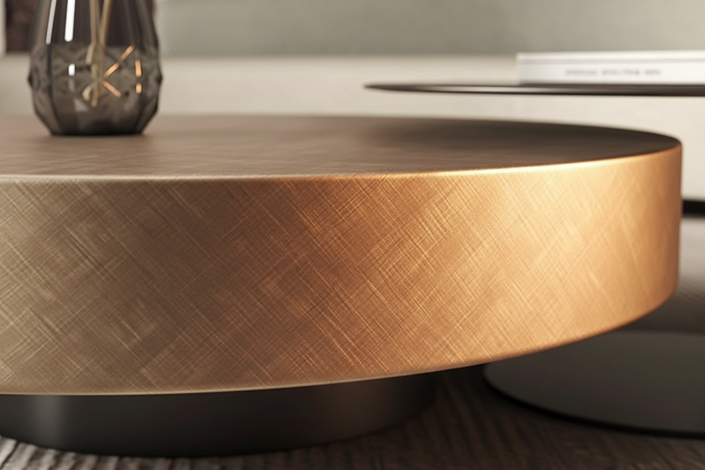 Detalle bronce — textura metálica premium