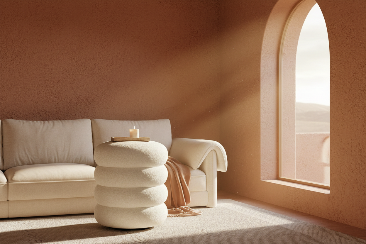 The Stacked Ottoman — Lifestyle side table, Oasiis desert-luxe