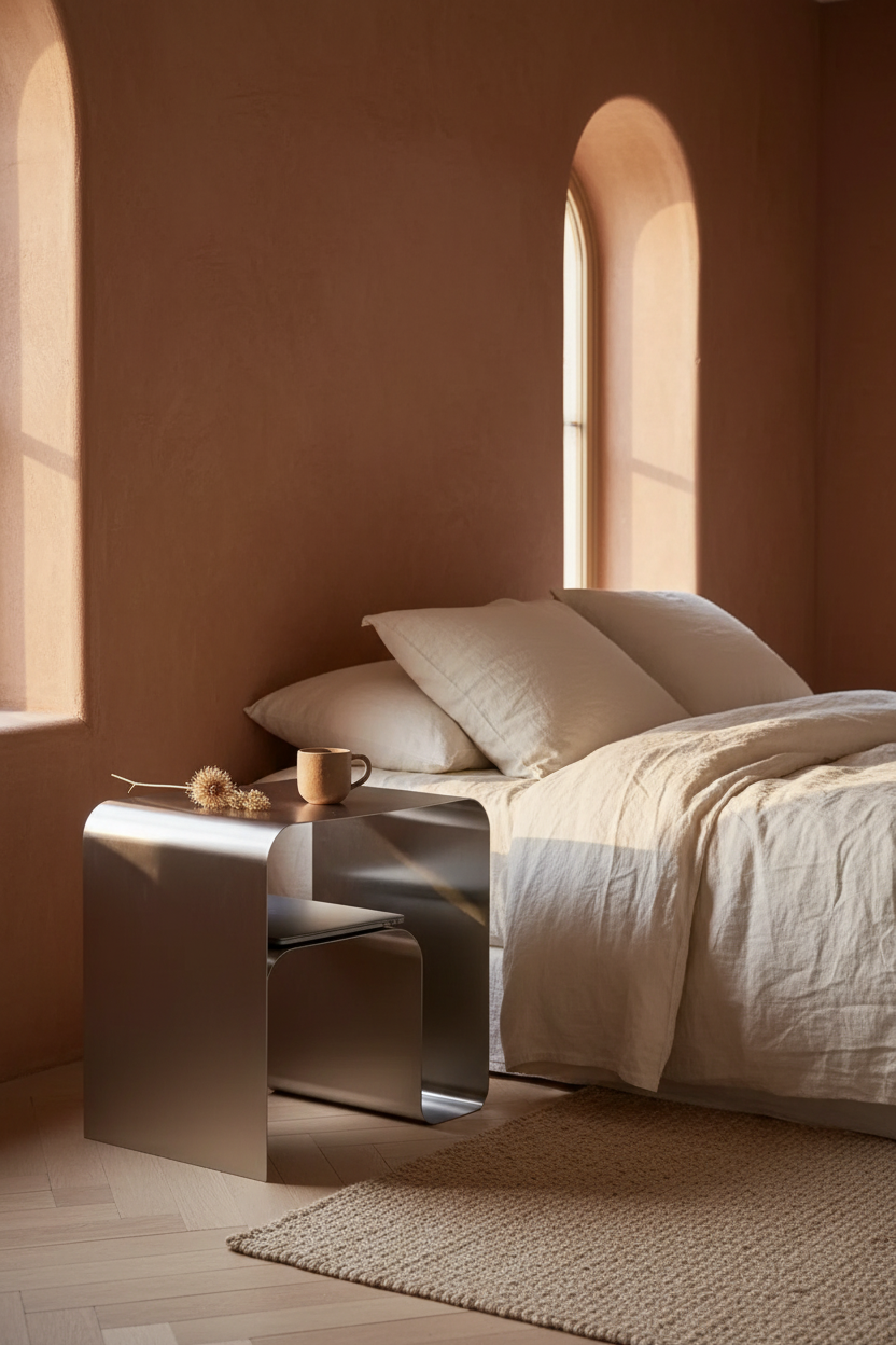 Arc Side Table — bedroom lifestyle