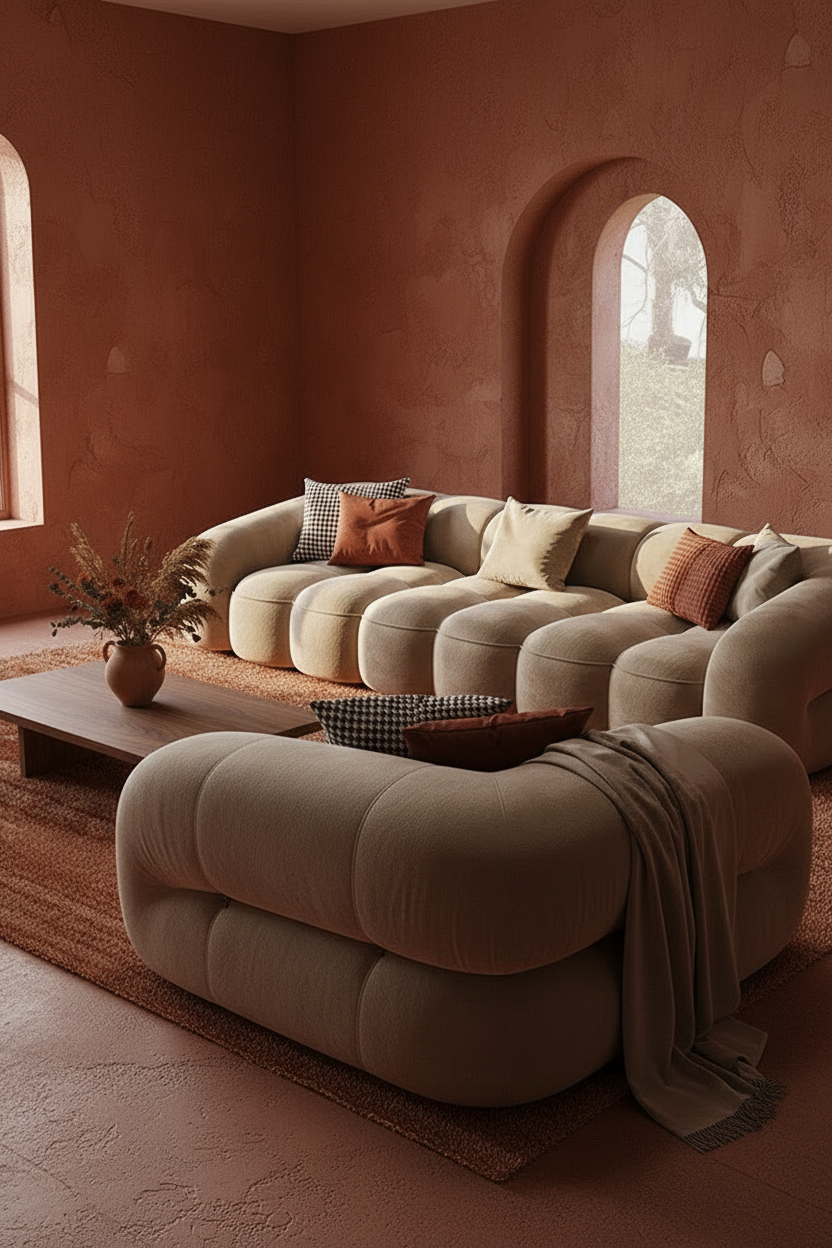 The Bubble Sofa — Sculptural Boucle, 3/4 trasero