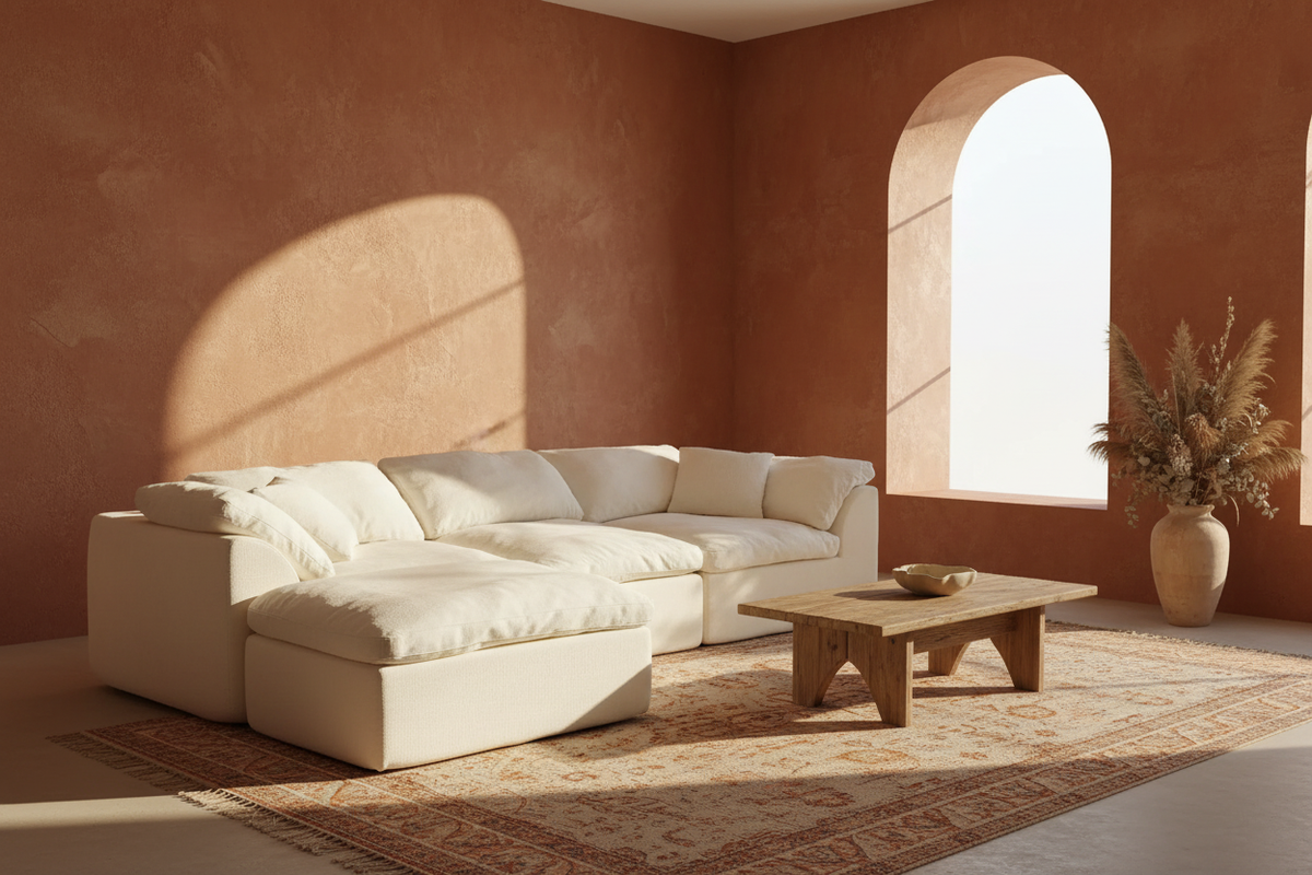 Escena completa terracota — Cloud Sofa Ivory Oasiis