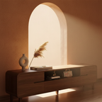 Media Console Walnut — top styling