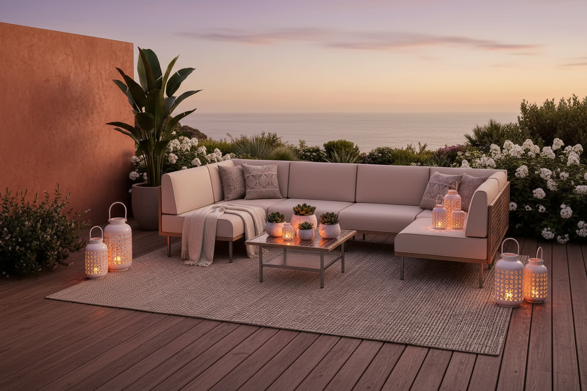 The Rattan Sectional — Dusk