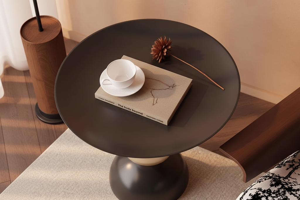 Vista cenital tabletop — styling minimal
