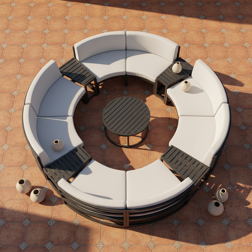 The Round Sofa — Flat Lay