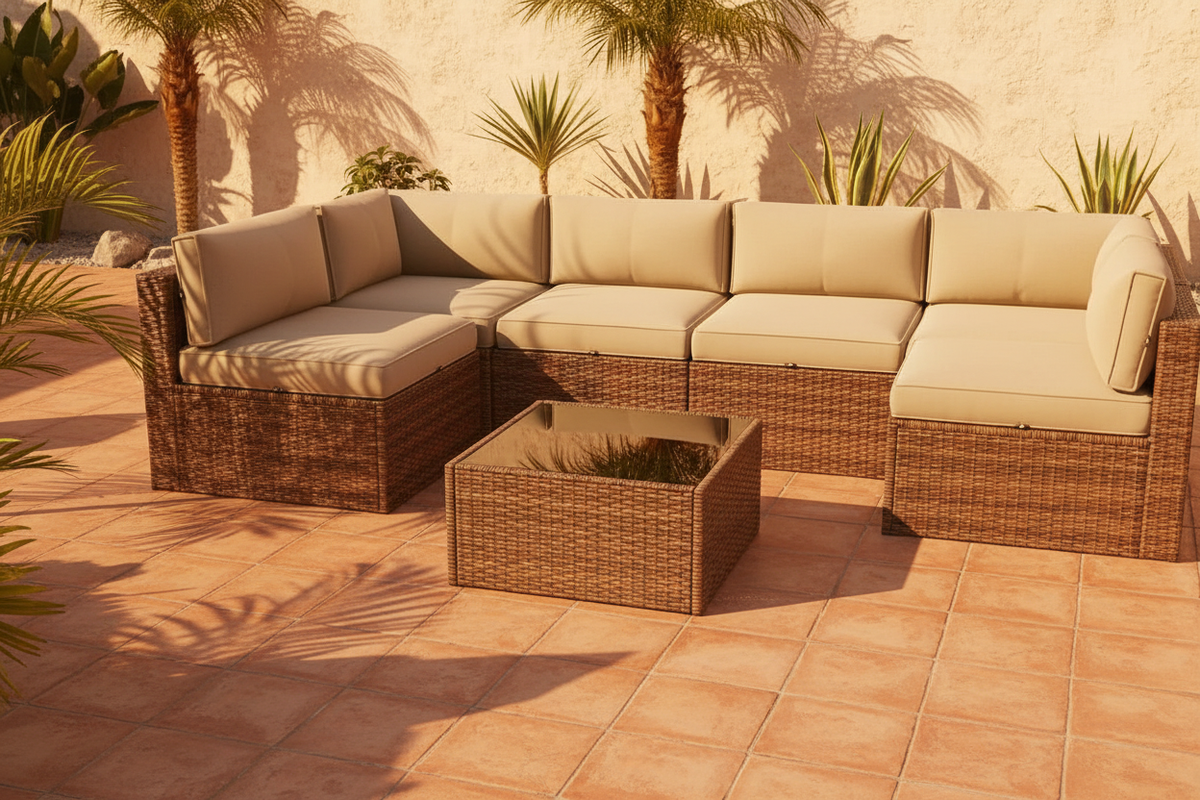 Rattan Lounge — Golden Hour