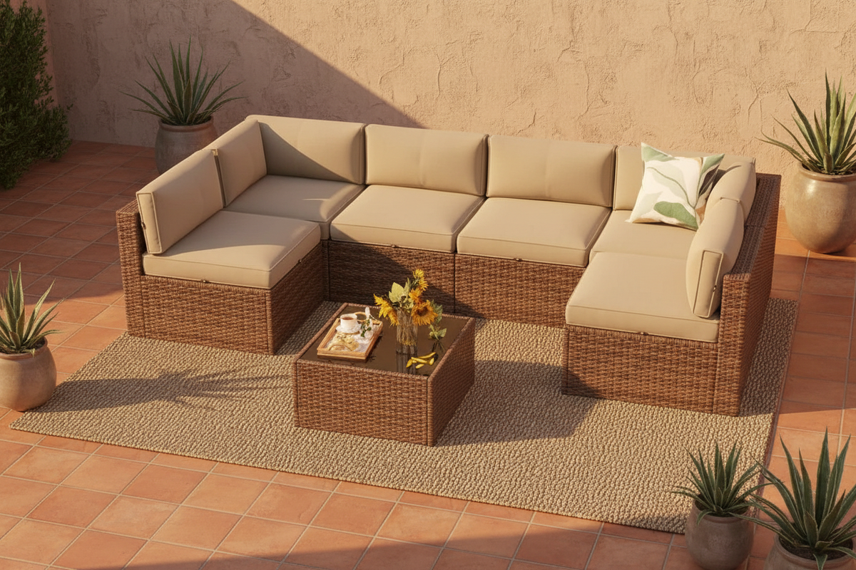 Rattan Lounge — Golden Wide