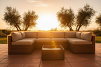 Rattan Lounge — Low Angle Backlit